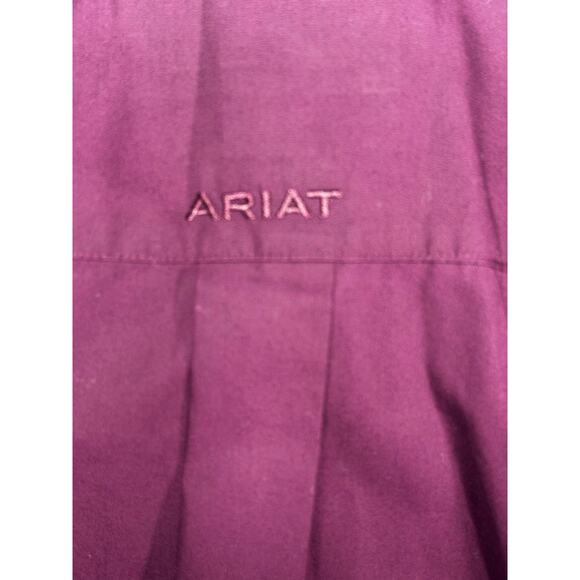 NWT Ariat Men's Long Sleeve Wrinkle Free Purple Button Up Shirt - Size L - Picture 3 of 7